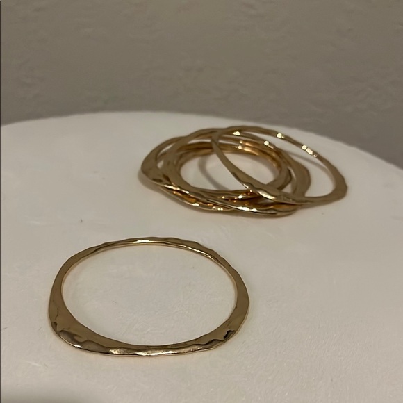Gold Minimalist Bracelet Set (6 Bangles) - Picture 3 of 6